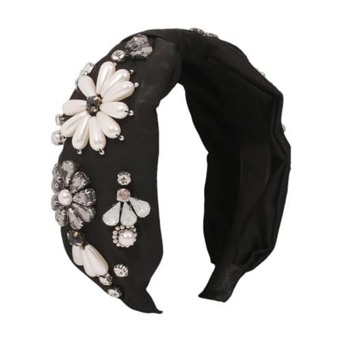 Buntes Turban-Stirnband für Damen, Strass, handgefertigt, Mittelknoten, Haar-Accessoire von Generisch
