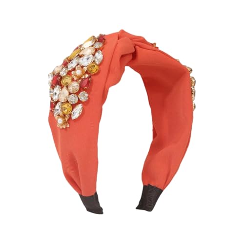 Buntes Turban-Stirnband für Damen, Strass, handgefertigt, Mittelknoten, Haar-Accessoire Buntes Turban-Stirnband für Damen, Strass, handgefertigt, Mittelknoten, Haar-Accessoire von Generisch