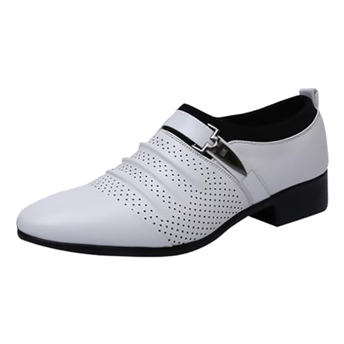 Business Freizeitschuhe Herren, Atmungsaktive Lederschuhe Herren, Businessschuhe Leder Mit Absatz Abendschuhe Weiche Sohle Oxford Schuhe rutschfest Anzugschuhe Flach Einfarbige Halbschuhe von Generisch