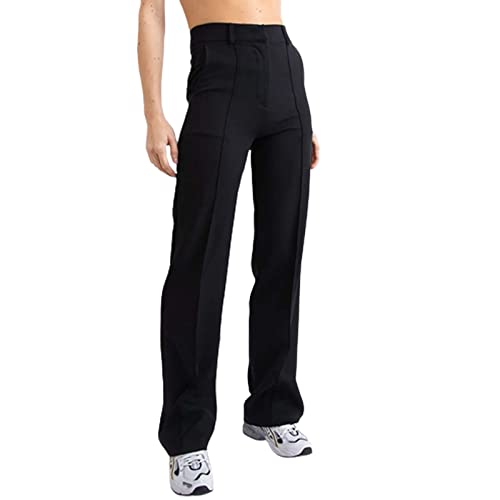 Business Hose Damen High Waist Anzughose Straight Leg Lange Hose Einfarbig Stretch Stoffhose Casual Gerade Geschnitten Freizeithose mit Taschen und Knöpfen Elegant Arbeits Büro Hosen Business Hose Damen High Waist Anzughose Straight Leg Lange Hose Einfarbig Stretch Stoffhose Casual Gerade Geschnitten Freizeithose mit Taschen und Knöpfen Elegant Arbeits Büro Hosen von Generisch