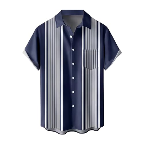 Business Outfit Herren Kurzarm Herren Mode stylisch 2024 Party Hemd Sommer Shirts manschettenhemd Herren Hemd Regular fit Hemden Regular fit buntes Hemd Herren von Generisch