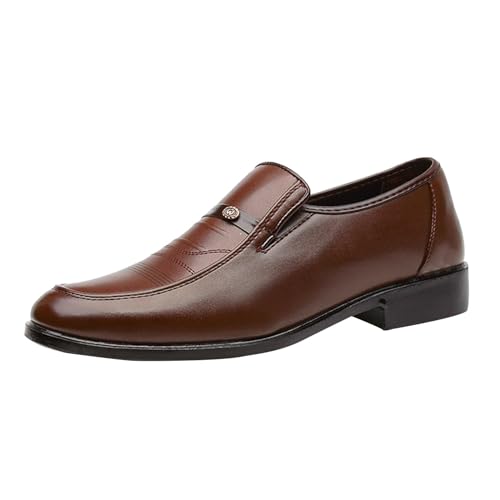 Business Schuhe Herren Formale Slip On Oxfords Leder Schuhe Anzugschuhe Casual Rutschfeste Halbschuhe Hochzeit Schuhe Mit Absatz Business Shoes Bequeme Walkingschuhe FüR Formale AnläSse von Generisch