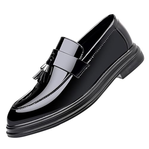 Business Schuhe Herren Schwarz Anzugschuhe Halbschuh Hochzeit Schuhe Fashion Glitzer Arbeitsschuhe Große Größen Lederschuhe Leichtgewichts Formale Schuhe Spitzschuh Freizeitschuhe Schlupfschuhe von Generisch