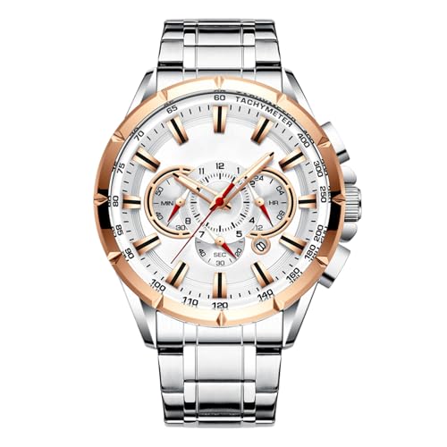 Business Watch, Mens Metal Watch,Edelstahlgurt Männer Uhren | Mechanische Band, Business Clothing Accessoires für Geburtstage, Ostern von Generisch