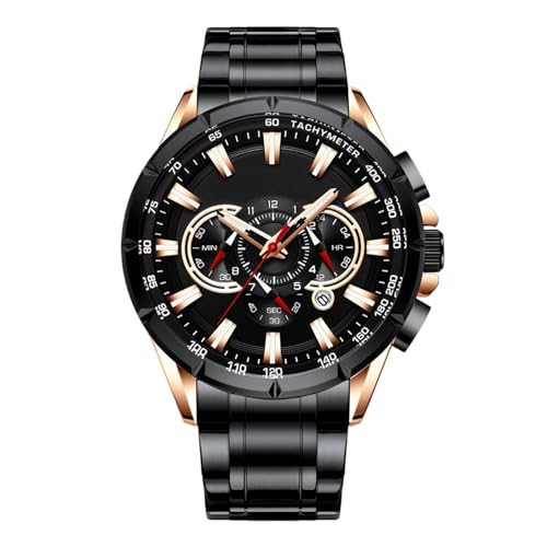 Business Watch | Chronograph für Männer | Klassische mechanische Band | Elegante Uhr für Wirtschaft, Lehrer und Fachkräfte | Stilvolle Accessoires für alle Männer. von Generisch