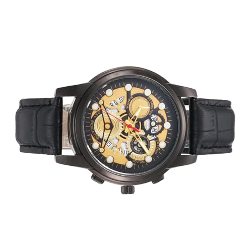 Business Watches für Männer, Herren Uhr Mechanik | Leder -Gurt Business Watch Date Display | Modeaccessoires Armbanduhr für formelles Freizeitkleid von Generisch
