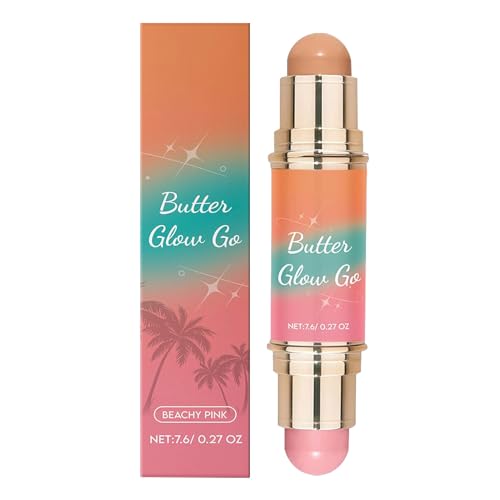 Butter Glow & Go Multi-Use-Stick, Make-up-Creme-Rouge-Stick, Creme-Kontur-Schatten Highlighter Bronzer, langlebige wasserdichte, Mehrzweck, 7,6 g, für Skulptur Butter Glow & Go Multi-Use-Stick, Make-up-Creme-Rouge-Stick, Creme-Kontur-Schatten Highlighter Bronzer, langlebige wasserdichte, Mehrzweck, 7,6 g, für Skulptur von Generisch