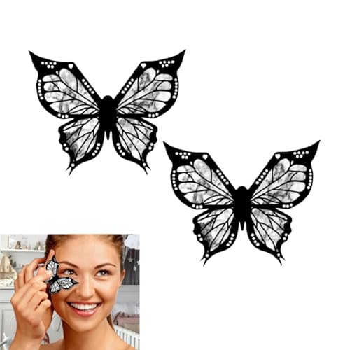 Butterflys Eyeliner-Schablone, Schmetterlings-Eyeliner-Stempel, Augen-Make-up-Werkzeug, Schmetterlings-Schablone, Eyeliner-Werkzeug, Lidschatten-Applikatoren für Smokey Eyeshadow (2 Stück) von Generisch