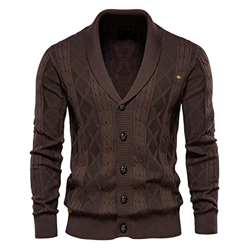 Button Sweater Herren V Ausschnitt Cardigan Herren Klassische Passform Strickwaren Elegant Strickcardigan Weiche Wolle Oberbekleidung Slim Fit Pullover Sweaters Einfarbig Strickjacken Business von Generisch