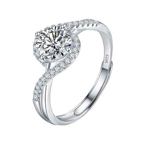 C Ringe Edelstahl Imitation Ring Women's Wind Opening Adjustable Light High End Zircon Ring The Shape A Contemporary Making It A Standout Piece. Ringe Herren en (Silver, One Size) von Generisch