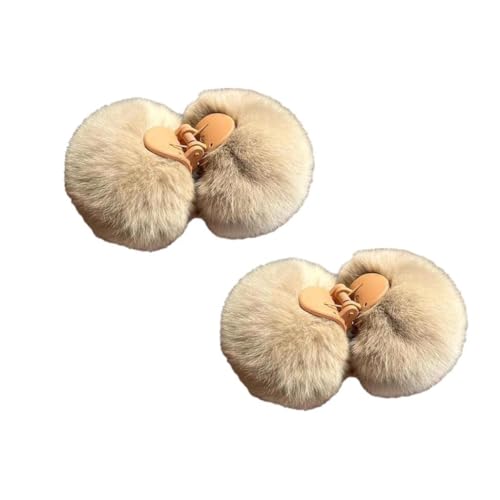 C9N8 Haarklammer für Mädchen, Kunstfell, doppelseitig, weich, flauschig, Accessoire, Greifclip, Pompon, Kopfbedeckung, Haarnadel plus Bommel C9N8 Haarklammer für Mädchen, Kunstfell, doppelseitig, weich, flauschig, Accessoire, Greifclip, Pompon, Kopfbedeckung, Haarnadel plus Bommel von Generisch