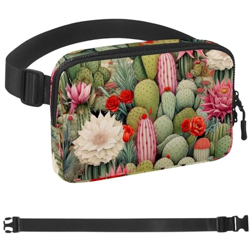 Cactus Plant-1130 Gürteltasche für Damen und Herren, Gürteltasche mit verstellbarem Riemen, modische Umhängetasche für Reisen, Outdoor, Laufen, Wandern, mehrfarbig, 4 x 23 x 15 cm, mehrfarbig, von Generisch