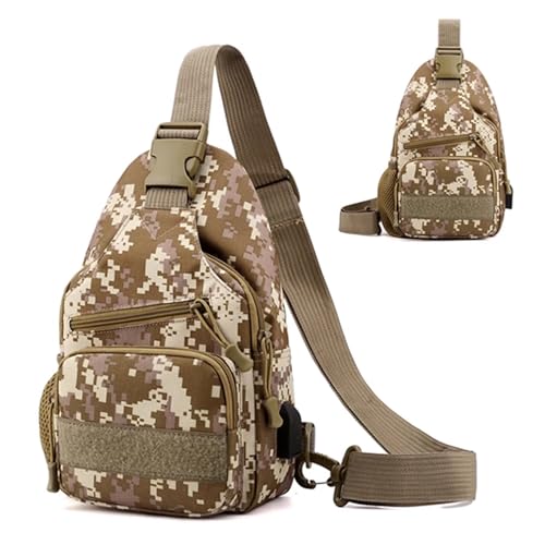 Camouflage Chest -Bag, Wasserdichte Messenger -Beutel Von Herren Oxford Canvas, Tragbare Brustbeutel, Kompaktes Und Leichtes, Mehrere Fächer, 29x17x7cm Für Frauen Männer Wandern Camping -Jogging -Radf von Generisch
