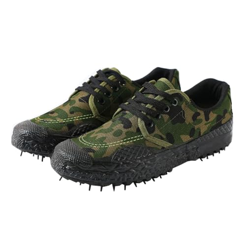 Camouflage Release Schuhe für Männer Anti Rutsch und verschleißfeste Baustelle Arbeitsschutz Turnschuhe für Männer und Frauen militärische Trainingsschuhe (Grün,41) von Generisch
