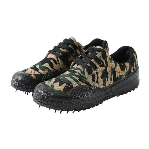 Camouflage Release Schuhe für Männer Anti Rutsch und verschleißfeste Baustelle Arbeitsschutz Turnschuhe für Männer und Frauen militärische Trainingsschuhe (Khaki,41) von Generisch