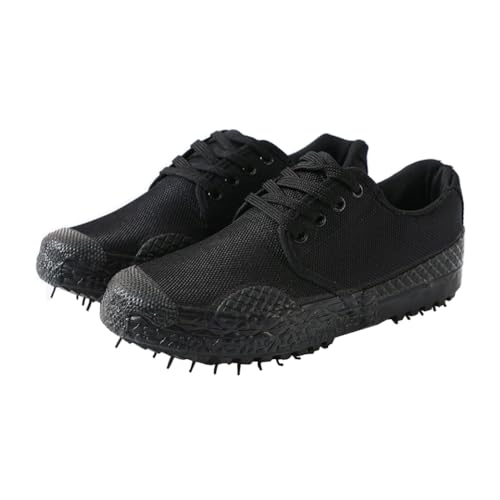 Camouflage Release Schuhe für Männer Anti Rutsch und verschleißfeste Baustelle Arbeitsschutz Turnschuhe für Männer und Frauen militärische Trainingsschuhe (schwarz,38) von Generisch