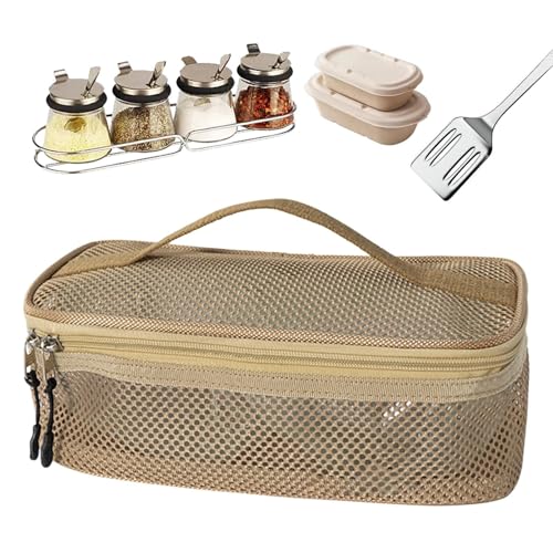 Camping-Küchen-Organizer, Roadtrip, tragbare Kochgeschirr-Tasche, groß, tragbar, Netz-Kulturbeutel für Grillen, Klettern, Camping, Abenteuer, , Reisen, Roadtrip, Picknick, khaki, Refer to Camping-Küchen-Organizer, Roadtrip, tragbare Kochgeschirr-Tasche, groß, tragbar, Netz-Kulturbeutel für Grillen, Klettern, Camping, Abenteuer, , Reisen, Roadtrip, Picknick, khaki, Refer to von Generisch