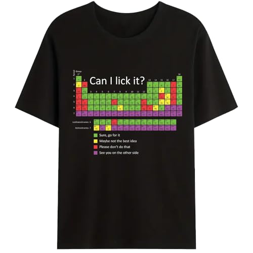 Can I Lick It Periodensystem Shirt Funny Science Periodensystem Shirt, Schwarz , XL von Generisch
