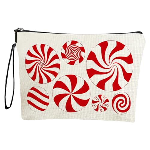 Candy Kosmetiketui für Weihnachten, Christmas Candy Makeup Organizer | Kosmetiktasche mit Reißverschluss | Wasserdichte Make-up-Organizer-Tasche, geräumige Reise-Kulturtasche mit Tragegurt für Damen u von Generisch