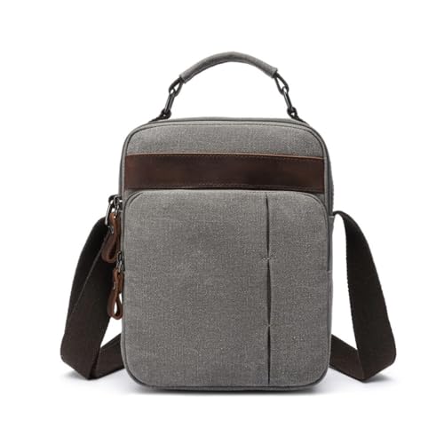 Canvas-Kuriertasche für Herren, kompakte, mehrschichtige Umhängetasche, leichte Reise-Organizer-Tasche für Senioren, lässige Alltagstasche für Business oder Markt, Grau 2, Einheitsgröße Canvas-Kuriertasche für Herren, kompakte, mehrschichtige Umhängetasche, leichte Reise-Organizer-Tasche für Senioren, lässige Alltagstasche für Business oder Markt, Grau 2, Einheitsgröße von Generisch