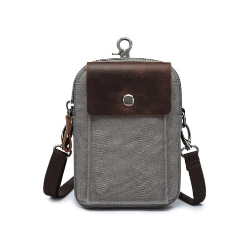Canvas-Kuriertasche für Herren, kompakte, mehrschichtige Umhängetasche, leichte Reise-Organizer-Tasche für Senioren, lässige Alltagstasche für Business oder Markt, Grau 3, Einheitsgröße Canvas-Kuriertasche für Herren, kompakte, mehrschichtige Umhängetasche, leichte Reise-Organizer-Tasche für Senioren, lässige Alltagstasche für Business oder Markt, Grau 3, Einheitsgröße von Generisch