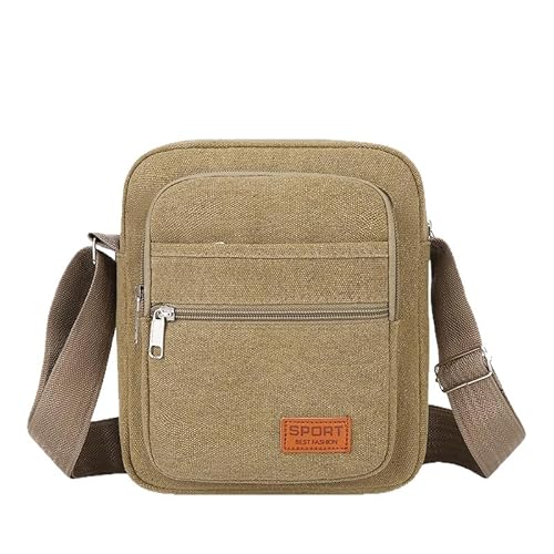 Canvas-Kuriertasche für Herren, kompakte, mehrschichtige Umhängetasche, leichte Reise-Organizer-Tasche für Senioren, lässige Alltagstasche für Business oder Markt, Khaki 2, Einheitsgröße Canvas-Kuriertasche für Herren, kompakte, mehrschichtige Umhängetasche, leichte Reise-Organizer-Tasche für Senioren, lässige Alltagstasche für Business oder Markt, Khaki 2, Einheitsgröße von Generisch