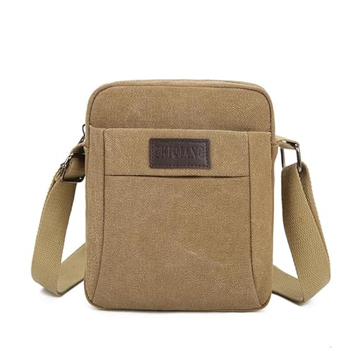 Canvas-Kuriertasche für Herren, kompakte, mehrschichtige Umhängetasche, leichte Reise-Organizer-Tasche für Senioren, lässige Alltagstasche für Business oder Markt, Khaki 9, Einheitsgröße Canvas-Kuriertasche für Herren, kompakte, mehrschichtige Umhängetasche, leichte Reise-Organizer-Tasche für Senioren, lässige Alltagstasche für Business oder Markt, Khaki 9, Einheitsgröße von Generisch