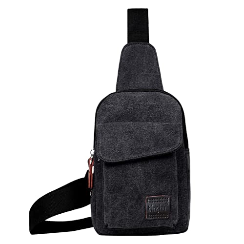 Canvas Satchel Casual Body Handtasche Messenger Umhängetasche Damen Handy Umhängetaschen (Black, One Size) von Generisch