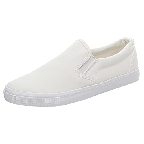Canvas Schuhe Herren Damen Leichte Atmungsaktive Segeltuchschuhe Slip-On Sneakers Weiche Wanderschuhe Flache Loafer Mit Gummisohle Stilvolle LäSsige Walkingschuhe Dicke Sohle Slippers Freizeitschuhe von Generisch