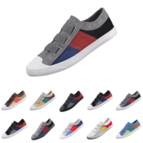 Canvas-Schuhe für Herren, weite Passform, niedrig, atmungsaktiv, Deck-Boot, lässig, Baumwoll-Leinen-Turnschuhe, Slip-On-Sneaker, bequem, leicht, rutschfest, klassische Wander-Sneaker, Light Ashy, 42.5 Canvas-Schuhe für Herren, weite Passform, niedrig, atmungsaktiv, Deck-Boot, lässig, Baumwoll-Leinen-Turnschuhe, Slip-On-Sneaker, bequem, leicht, rutschfest, klassische Wander-Sneaker, Light Ashy, 42.5 von Generisch