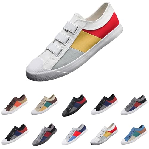 Canvas-Schuhe für Herren, weite Passform, niedrig, atmungsaktiv, Deck-Boot, lässig, Baumwoll-Leinen-Turnschuhe, Slip-On-Sneaker, bequem, leicht, rutschfest, klassische Wander-Sneaker, beige, 42.5 EU Canvas-Schuhe für Herren, weite Passform, niedrig, atmungsaktiv, Deck-Boot, lässig, Baumwoll-Leinen-Turnschuhe, Slip-On-Sneaker, bequem, leicht, rutschfest, klassische Wander-Sneaker, beige, 42.5 EU von Generisch