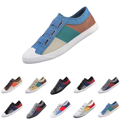 Canvas-Schuhe für Herren, weite Passform, niedrig, atmungsaktiv, Deck-Boot, lässig, Baumwoll-Leinen-Turnschuhe, Slip-On-Sneaker, bequem, leicht, rutschfest, klassische Wander-Sneaker, himmelblau, 40 2 Canvas-Schuhe für Herren, weite Passform, niedrig, atmungsaktiv, Deck-Boot, lässig, Baumwoll-Leinen-Turnschuhe, Slip-On-Sneaker, bequem, leicht, rutschfest, klassische Wander-Sneaker, himmelblau, 40 2 von Generisch