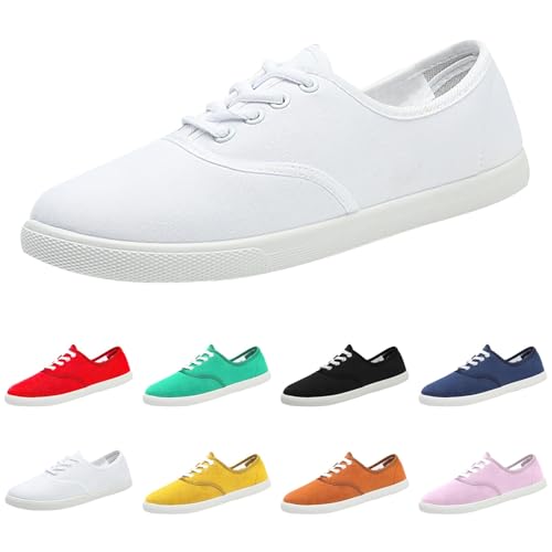 Canvas Sneaker Damen Freizeitschuhe Damen Leinenschuhe Bootsschuhe Stoffschuhe Stoffturnschuhe Walkingschuhe Sommer Halbschuhe Slip On Loafer Flache Schuhe Breite Füße Atmungsaktiv Bequeme Leichte von Generisch