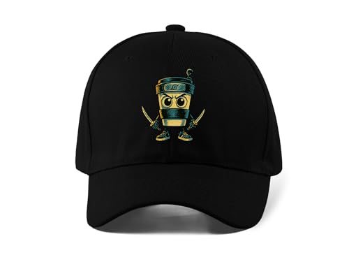 Cappuccino Assassino Brainrot Meme Printed Adjustable Baseball Cap Black von Generisch