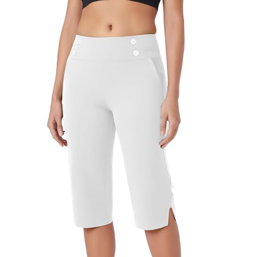 Capri Hose Damen Straight Leg Yogahose | Stretch High Waisted Caprihose 3/4 Hosen mit Taschen | Dreiviertel Sommerhose Jogginghose Sporthose Fitnesshose Elegant Bequeme Freizeithosen Damenhose Capri Hose Damen Straight Leg Yogahose | Stretch High Waisted Caprihose 3/4 Hosen mit Taschen | Dreiviertel Sommerhose Jogginghose Sporthose Fitnesshose Elegant Bequeme Freizeithosen Damenhose von Generisch