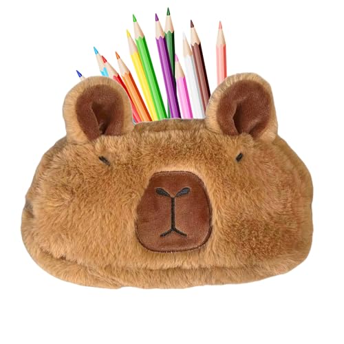 Capybara Federmäppchen,Capybara Plush Stifteorganizer | Ästhetische Organizer Tasche mit Reißverschluss für Schule College Unterricht Schüler Jugendliche Mädchen Frauen Reise Kosmetik Toilette von Generisch