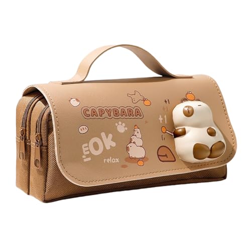 Capybara Federmäppchen | Capybaras Schreibwaren-Set | breite Öffnung Bleistifte Organizer | Große Kapazität Schreibzubehör Tasche für Marker, Schule, Büro, College Supplies, khaki, Refer to Capybara Federmäppchen | Capybaras Schreibwaren-Set | breite Öffnung Bleistifte Organizer | Große Kapazität Schreibzubehör Tasche für Marker, Schule, Büro, College Supplies, khaki, Refer to von Generisch