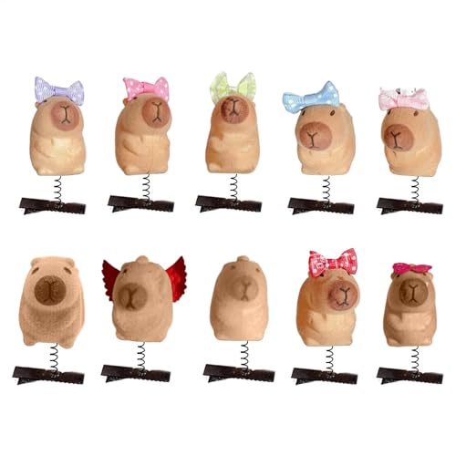 Capybara-Haarspange, Capybara-Haarschmuck | 10X Haarspangen für Frauen | Haarspange Mode für Kinder, Tierhaarnadel für den täglichen Gebrauch, Hüte, Autos von Generisch