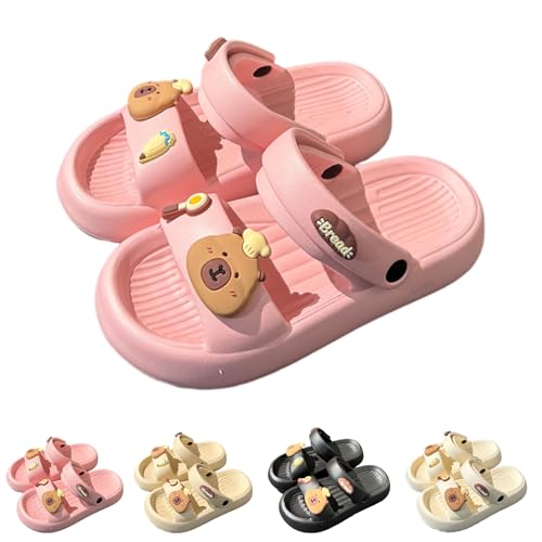 Capybara Hausschuhe, Doppelte Schnalle Weiche Cozy Slides Original Cloud Slippers (Rosa, L, Erwachsene, 42, Numerisch (von/bis), EU Schuhgrößensystem, 43, Breit) von Generisch