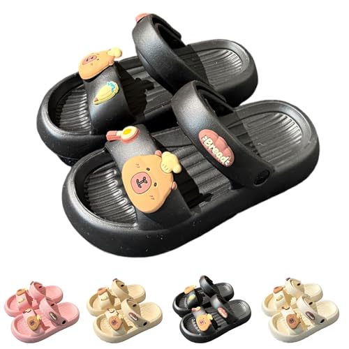 Capybara Hausschuhe, Doppelte Schnalle Weiche Cozy Slides Original Cloud Slippers (Schwarz, L, Erwachsene, 36, Numerisch (von/bis), EU Schuhgrößensystem, 37, Breit) von Generisch
