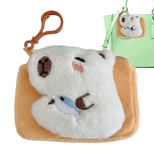 Capybara Münzgeldbörse, Schlüsselanhänger – Delfin-Elements-Design, Capybara-Plüsch-Geldbörse, Mehrzweck-Geldbörse, bezaubernde Capybara-Stofftier-Geldbörse, stilvolle kleine Tier-Münztasche für von Generisch