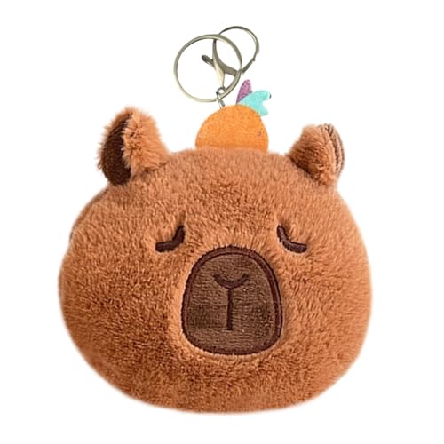 Capybara Plüsch Geldbörse, Capybara Münzbörse, süße lustige Capybara weiche Plüsch-Geldbörse | Plüschtier lässige Tasche, kleine Münztasche, Geldbörse, Schlüsselanhänger, Schlüsselanhänger für von Generisch