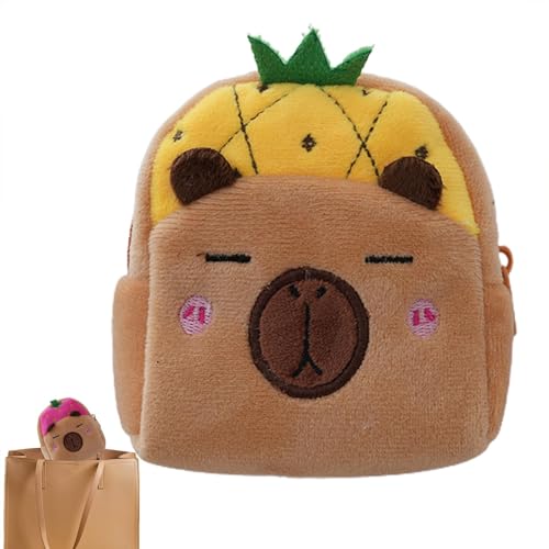 Capybara-Plüsch-Geldbörsen – Mini-Plüschbeutel | Niedliche Capybara-Plüsch-Münztasche Für Kinder – Tragbare Organizer-Tasche Für Erwachsene, Multifunktionale Geldtasche von Generisch