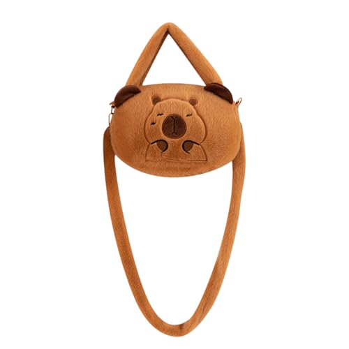 Capybara Plüschtasche, Plüsch Umhängetasche - Cartoon Plüschtier Umhängetasche Capybara Geldbörse,Modische Stofftiertasche, Plüschhandtaschen für Mädchen und Frauen von Generisch