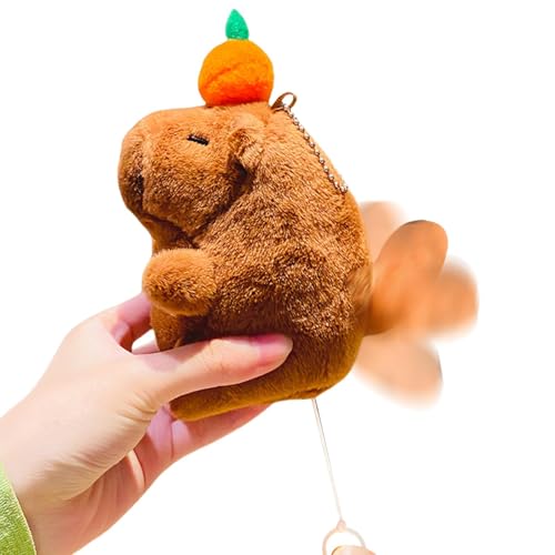 Capybara Plüschtaschen-Charm, niedlicher Capybara-Plüsch-Schlüsselanhänger, Stofftier-Schlüsselanhänger, niedlicher Rucksack-Anhänger für Freundin, Einzelnes Attribut, Refer to description von Generisch