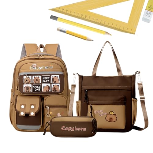 Capybara Rucksack für Mädchen, niedliche Schultasche mit reflektierendem Streifen, große Kapazität, Schultertasche, Federmäppchen für Collage, Studenten, Liebhaber, Picknick, Geburtstag, Weihnachten von Generisch