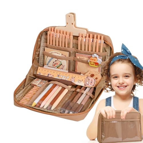 Capybara Schreibwaren-Set - Süßes Capybara Schreibset Mit Brosche - Federtasche aus Leinwand mit Fächern inklusive Textmarker Schlüsselanhänger und Gelstifte für Kinder Mädchen und Capybara Schreibwaren-Set - Süßes Capybara Schreibset Mit Brosche - Federtasche aus Leinwand mit Fächern inklusive Textmarker Schlüsselanhänger und Gelstifte für Kinder Mädchen und von Generisch