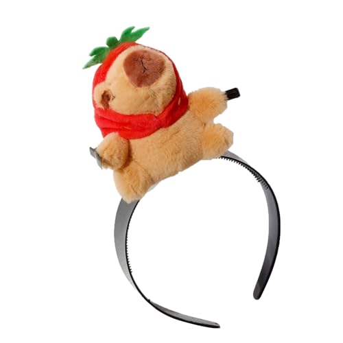 Capybara Stirnband – Lustiges Capybara-Tierwaschgesichts-Haarbänder | niedlicher Tierhaarreif | rutschfestes, solides Kopfband | Plüschpuppen-Stirnband zum Waschen des Gesichts von Generisch