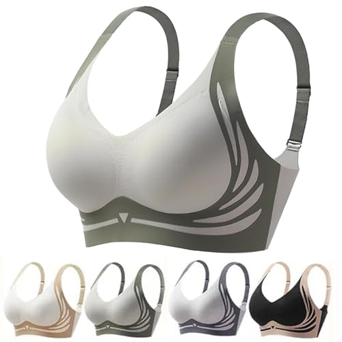 Lushfitting BH, Nahtloser Push-Up BH mit Super Gather, Grün, L von Generisch