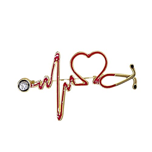 Cardigan Clip Mini Brosche Nurses Stethoskope Heartbeat Pin Haarspangen Mädchen (K, One Size) von Generisch